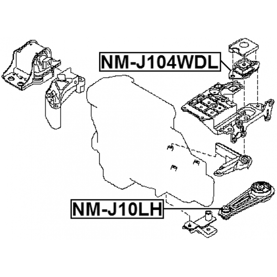 NM-J104WDL - Upphängning, man. växellåda 