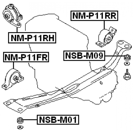 NM-P11FR - Moottorin tuki 