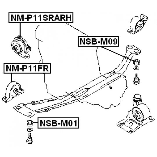 NM-P11SRARH - Moottorin tuki 