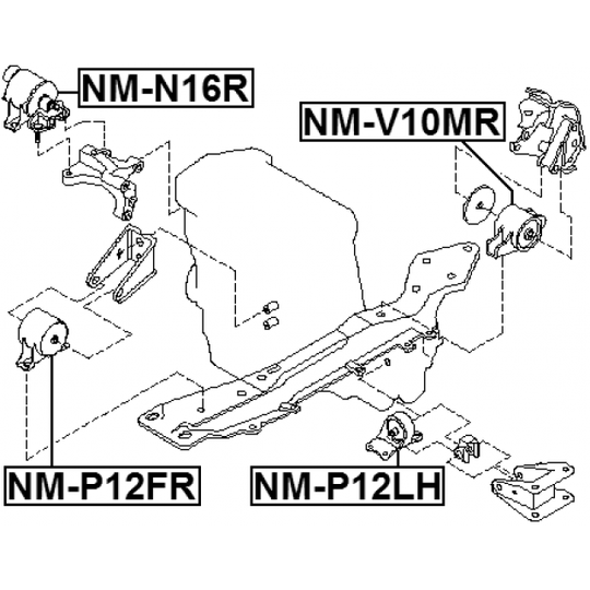 NM-P12LH - Moottorin tuki 