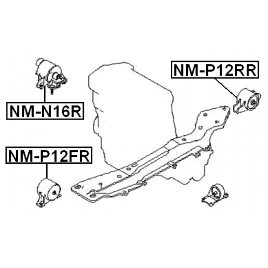 NM-P12RR - Moottorin tuki 
