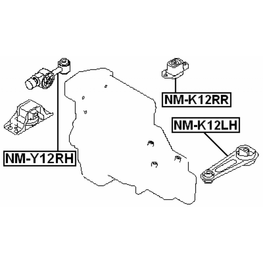 NM-Y12RH - Motormontering 