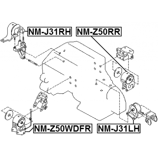 NM-Z50RR - Motormontering 