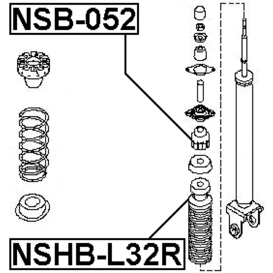 NSB-052 - Spacer Bush, shock absorber 