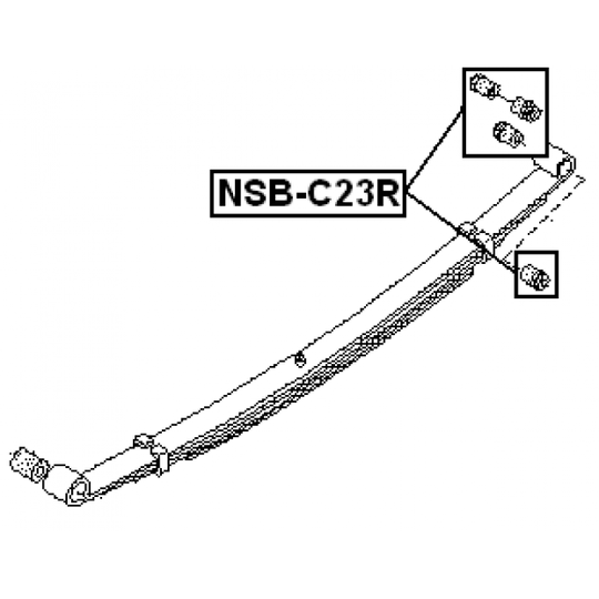 NSB-C23R - Bussning, bladfjäder 