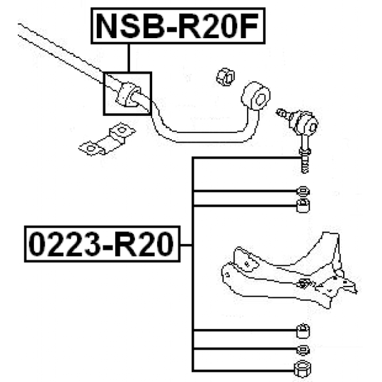 NSB-R20F - Bussning, krängningshämmare 