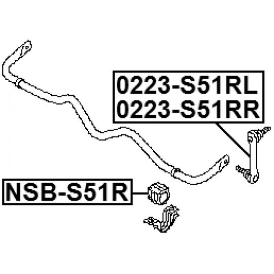 NSB-S51R - Bearing Bush, stabiliser 