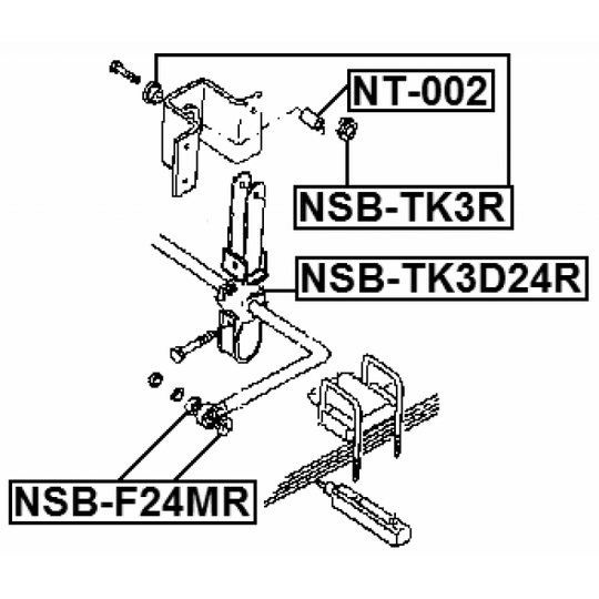 NSB-TK3D24R - Bearing Bush, stabiliser 
