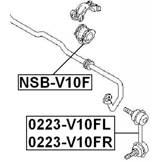 NSB-V10F - Bussning, krängningshämmare 