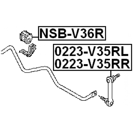 NSB-V36R - Bearing Bush, stabiliser 