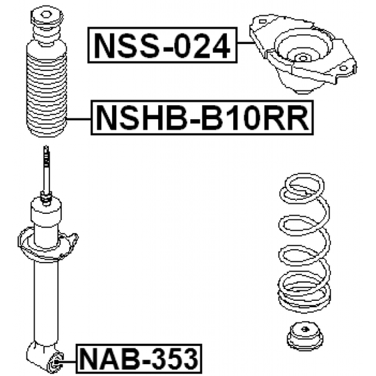 NSHB-B10RR - Suojus/palje, iskunvaimentaja 