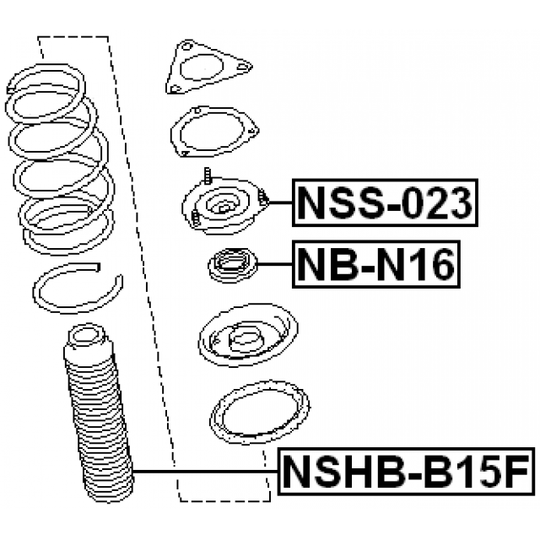 NSHB-B15F - Skyddskåpa/bälg, stötdämpare 