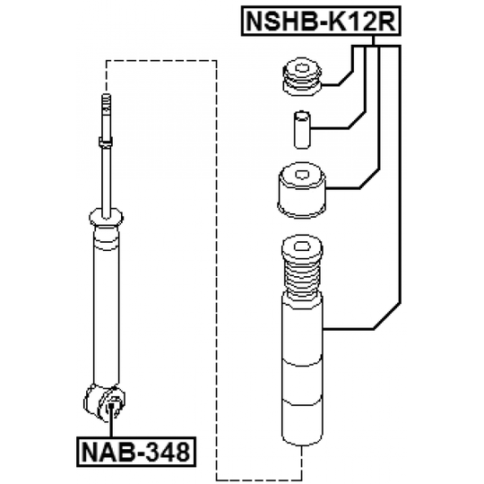 NSHB-K12R - Suojus/palje, iskunvaimentaja 