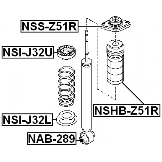 NSS-Z51R - Montering, stötdämpare 