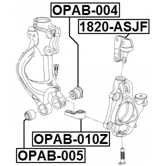 OPAB-010Z - Control Arm-/Trailing Arm Bush 