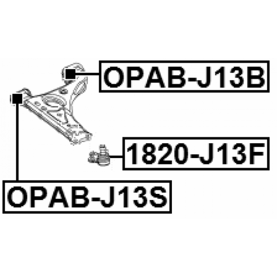 OPAB-J13B - Control Arm-/Trailing Arm Bush 