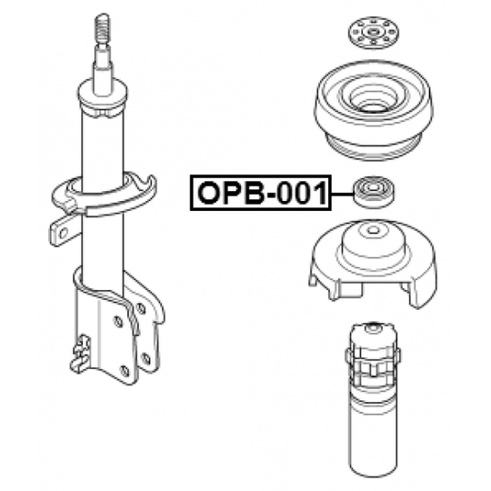 OPB-001 - Anti-Friction Bearing, suspension strut support mounting 