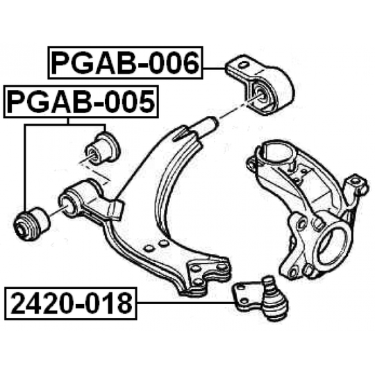 PGAB-005 - Control Arm-/Trailing Arm Bush 