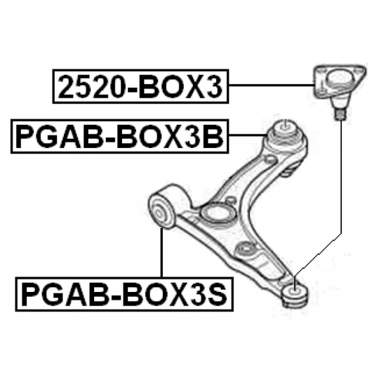 PGAB-BOX3S - Länkarmsbussning 