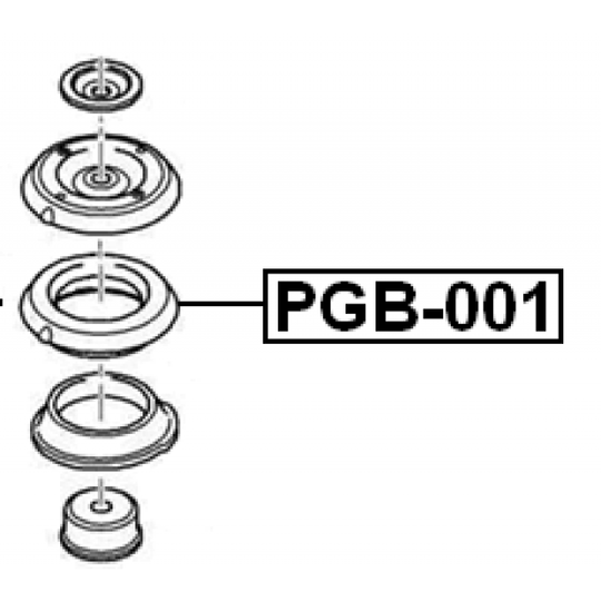 PGB-001 - Anti-Friction Bearing, suspension strut support mounting 
