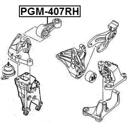 PGM-407RH - Moottorin tuki 