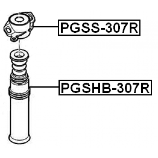 PGSHB-307R - Suojus/palje, iskunvaimentaja 
