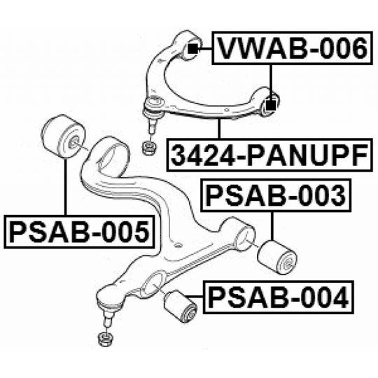 PSAB-005 - Control Arm-/Trailing Arm Bush 