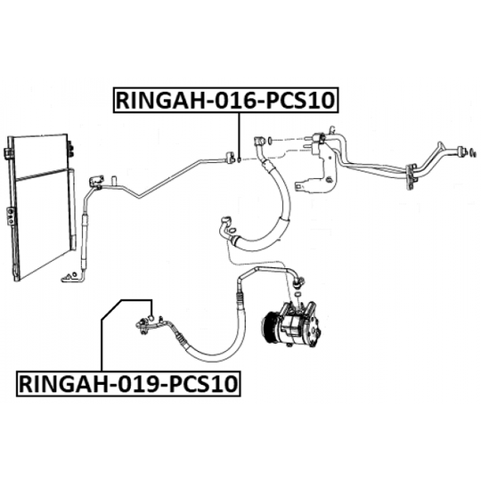 RINGAH-016-PCS10 - Tätningsring, kylmedelsledning 