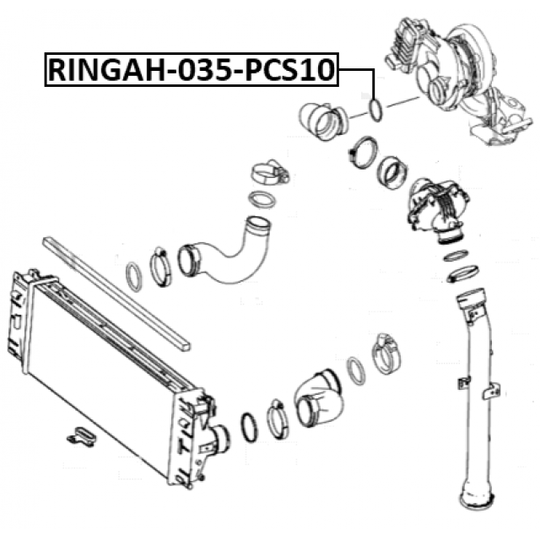 RINGAH-035-PCS10 - Tätningsring, laddluftslang 
