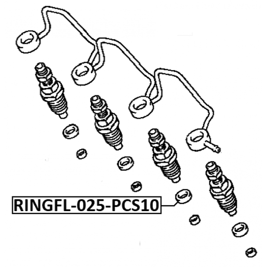 RINGFL-025-PCS10 - Tiivisterengas, ruiskutusventtiili 