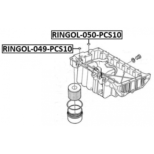 RINGOL-049-PCS10 - Gasket, oil sump 