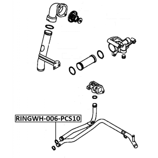 RINGWH-006-PCS10 - Gasket, coolant flange 