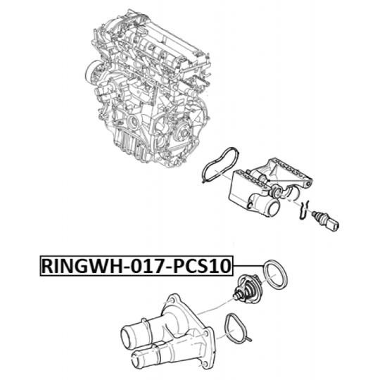 RINGWH-017-PCS10 - Gasket, coolant flange 