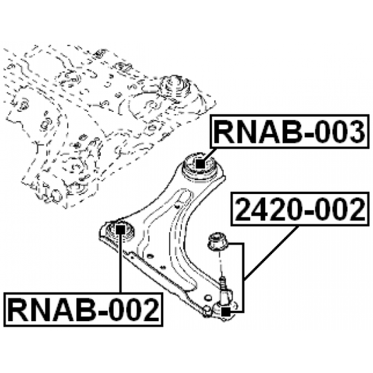 RNAB-003 - Control Arm-/Trailing Arm Bush 