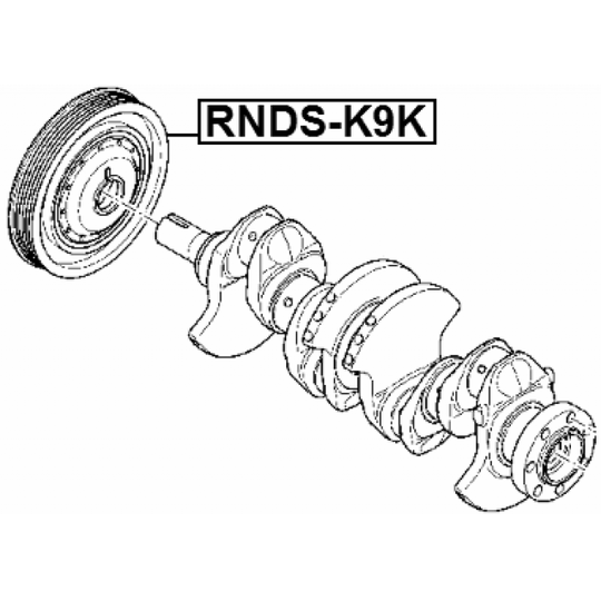RNDS-K9K - Hihnapyörä, kampiakseli 