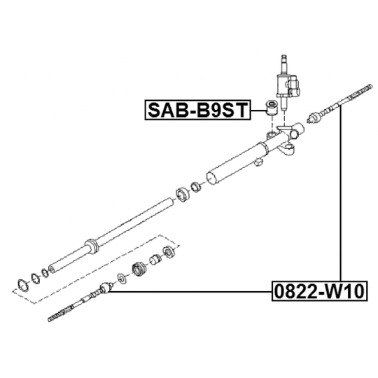 SAB-B9ST - Bussning, styrväxel 