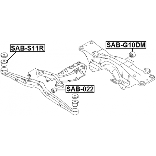 SAB-S11R - Mounting, axle beam 