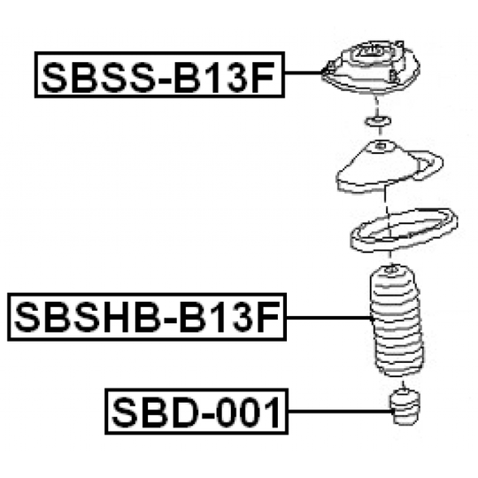 SBSS-B13F - Mounting, shock absorbers 