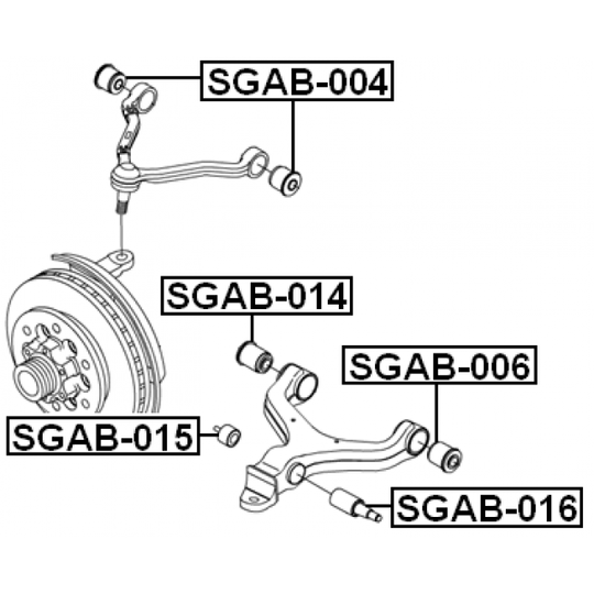 SGAB-014 - Control Arm-/Trailing Arm Bush 