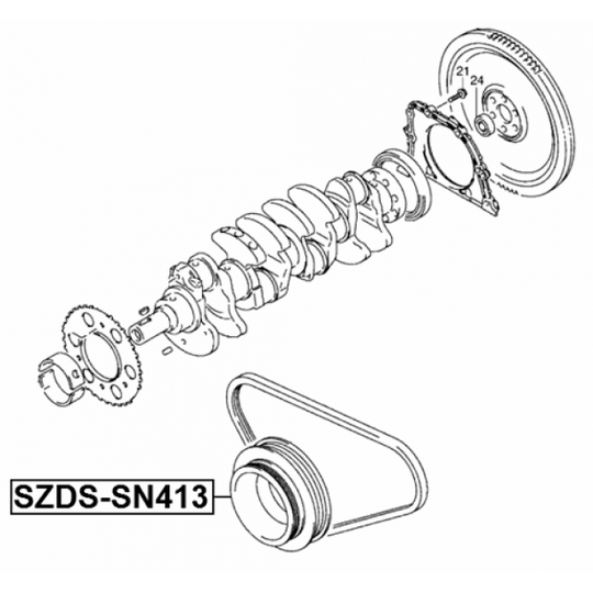 SZDS-SN413 - Hihnapyörä, kampiakseli 