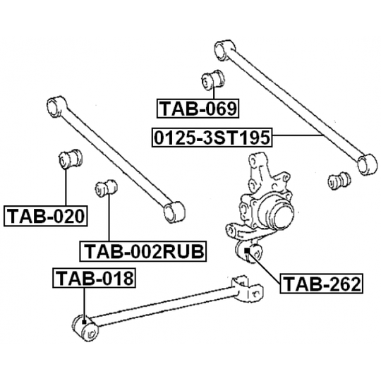 TAB-002RUB - Lagerhylsa, länkarm 