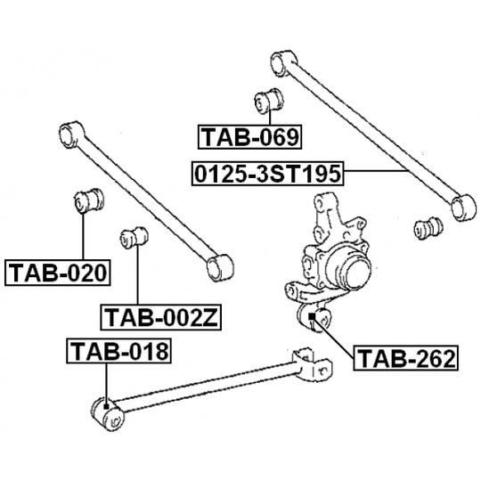 TAB-002Z - Lagerhylsa, länkarm 