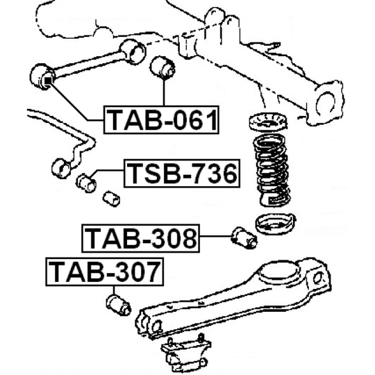 TAB-061 - Control Arm-/Trailing Arm Bush 