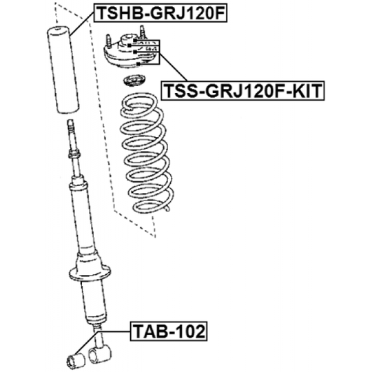 TAB-102 - Spacer Bush, shock absorber 