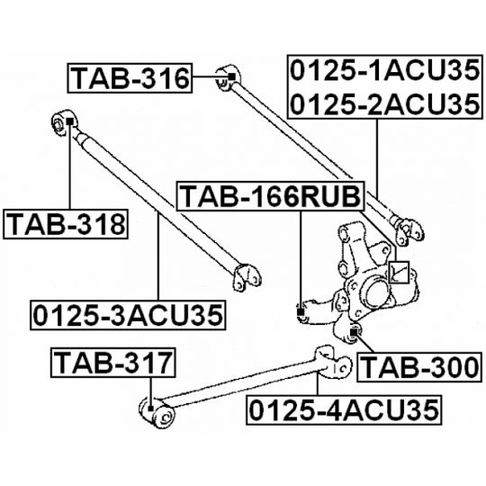 TAB-166RUB - Bush, control arm mounting 