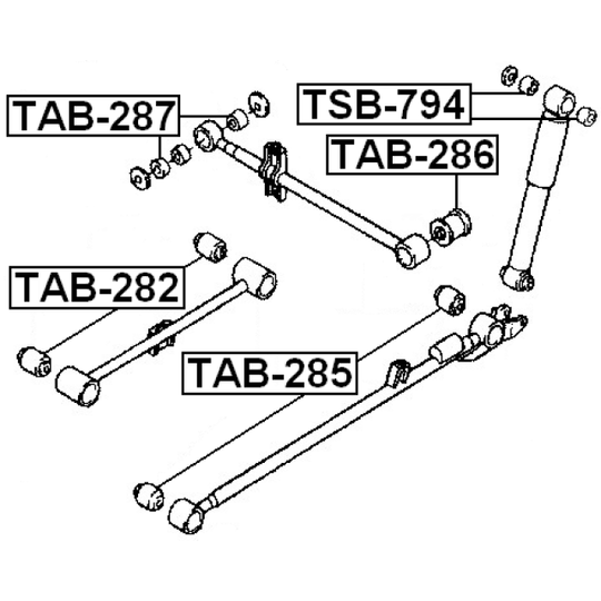 TAB-282 - Control Arm-/Trailing Arm Bush 