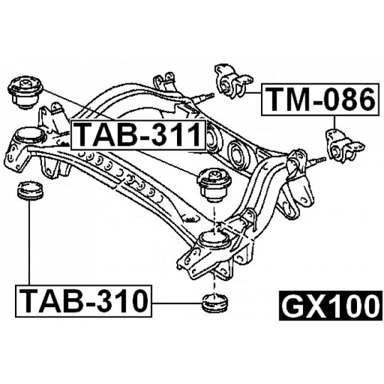 TAB-310 - Control Arm-/Trailing Arm Bush 