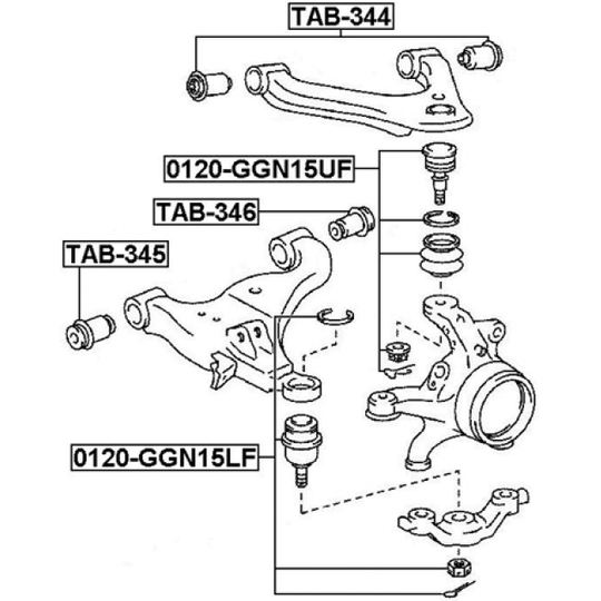 TAB-346 - Control Arm-/Trailing Arm Bush 