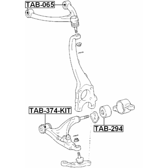 TAB-374-KIT - Control Arm-/Trailing Arm Bush 