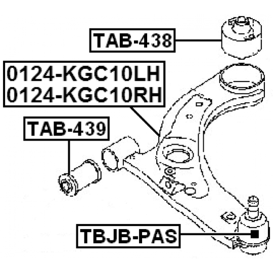 TAB-438 - Control Arm-/Trailing Arm Bush 